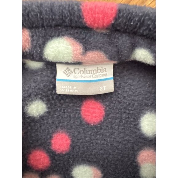 Columbia Girls Toddler Fleece Jacket Blue multicolor Dots Size 2T - Picture 4 of 4